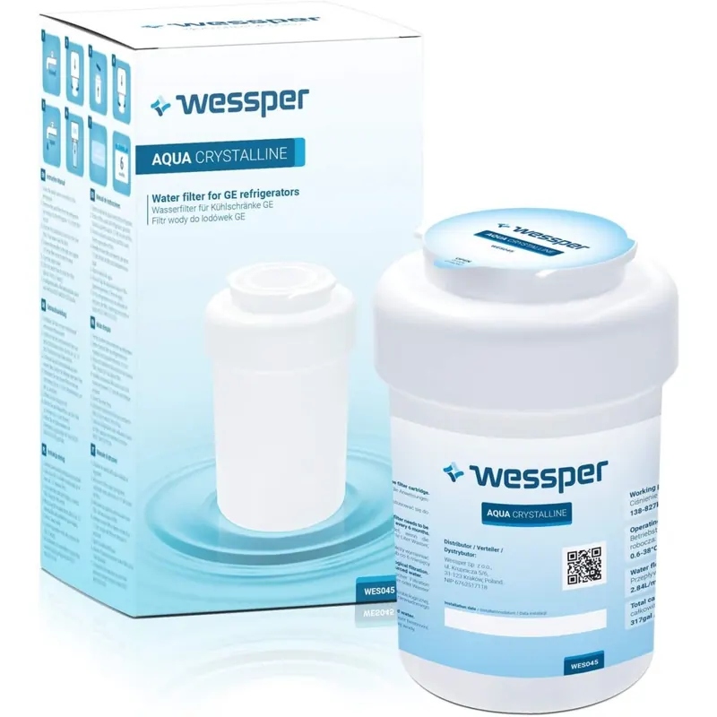 Wessper Aqua Crystalline Kühlschrank Wasserfilter kompatibel mit General Electric GE Smartwater: MWF GE MWF MWFA MWFAP MWFDS MWF-INT MWFP GWF GWF01 GWF06 GWFA GWFDS 53-WF-07GE WF07 101057A
