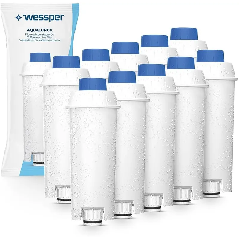 Wessper Kaffeemaschinenwasserfilterersatz Kompatibel mit DeLonghi DLSC002, SER3017 & 5513292811 - einschließlich Versionen der ECAM, ESAM, ETAM Serie (10er Pack)