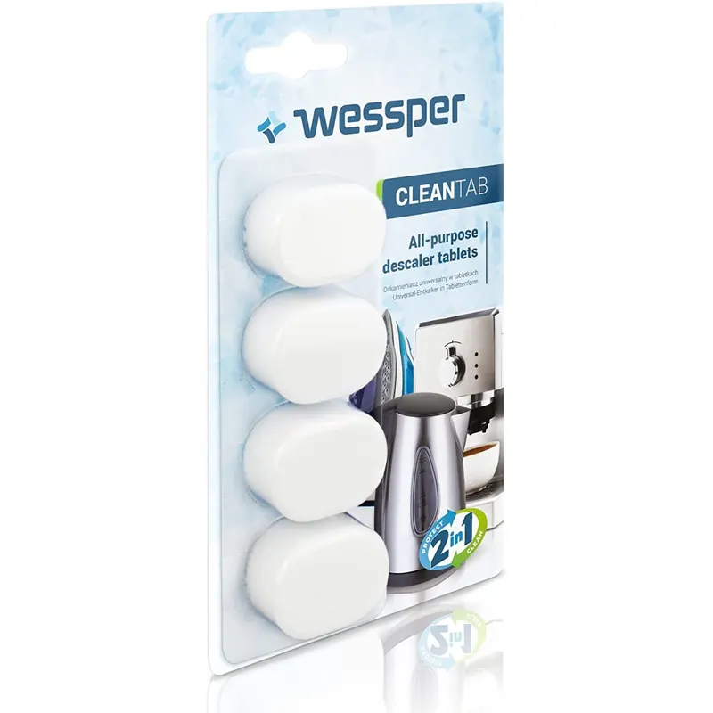 WESSPER® Original Entkalkungstabletten für Kaffeevollautomaten/Kaffeemaschinen Jura IMPRESSA F50 0-ENERGY II GEN (4 x 14g)