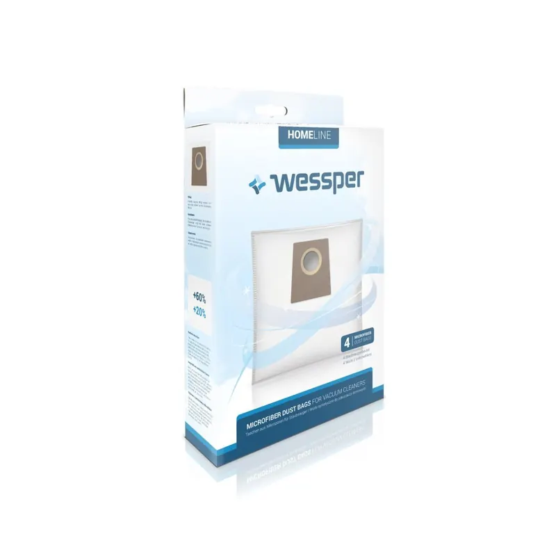 Wessper® Staubsaugerbeutel 468383 für Bosch Siemens VZ41AFG BBZ41FG BBZ51AFG 469873 VZ41GPLUS BBZ41GPLUS MegaFilt SuperTEX Typ G Swirl S62 S67 S68 S73 Y94 (4 Stück)