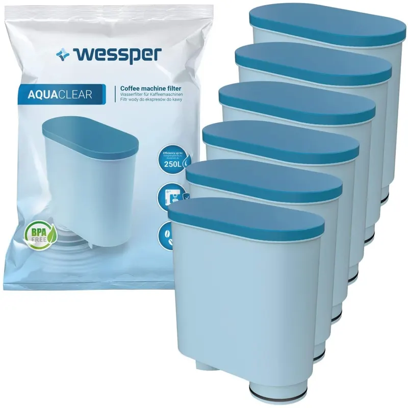 Wessper Wasserfilter kompatibel mit Philips AquaClean CA6903/10 CA6903/22 CA6903 Kalkfilter, Aqua Clean Filterpatrone für Saeco und Philips Kaffeevollautomaten, 6er Pack