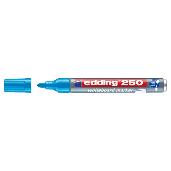 Whiteboardmarker edding 250 - hellblau 1,5-3 mm Rundspitze non-permanent nachfüllbar