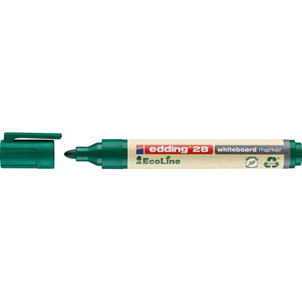 Whiteboardmarker edding EcoLine 28 - grün 1,5-3 mm Rundspitze non-permanent nachfüllbar