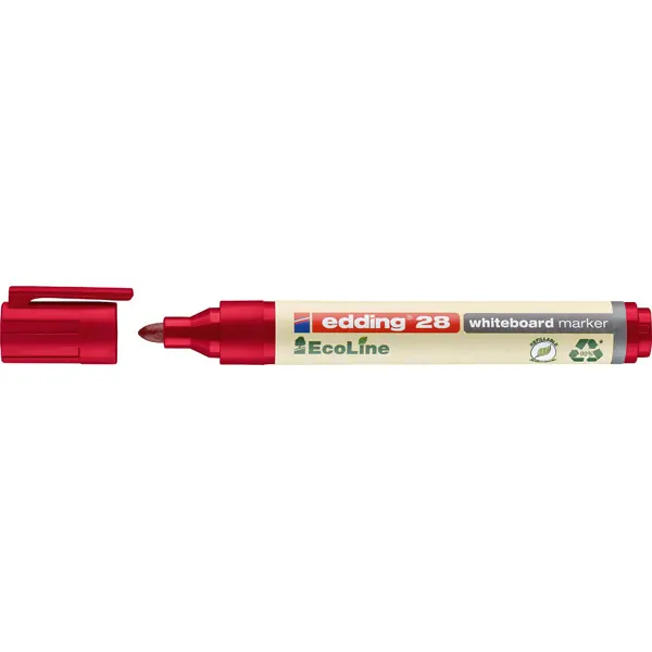 Whiteboardmarker edding EcoLine 28 - rot 1,5-3 mm Rundspitze non-permanent nachfüllbar