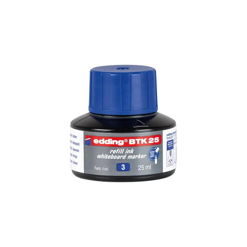 Whiteboardmarker Nachfülltinte edding BTK25 - blau für Mod 250/360/361/363/28/29 non-permanent 25 ml