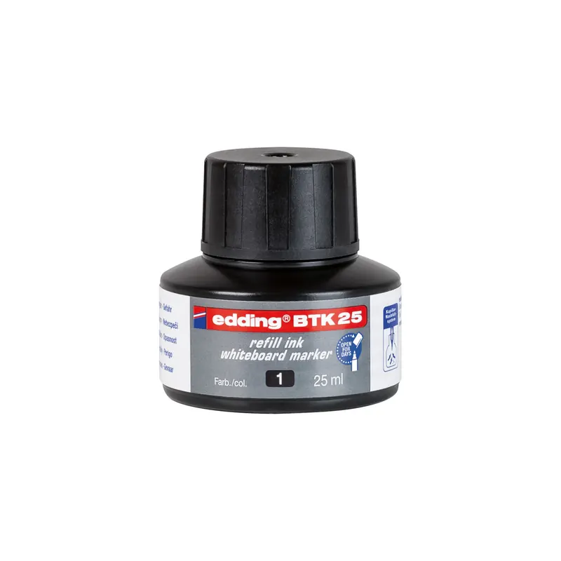 Whiteboardmarker Nachfülltinte edding BTK25 - schwarz für Mod 250/360/361/363/28/29 non-permanent 25 ml
