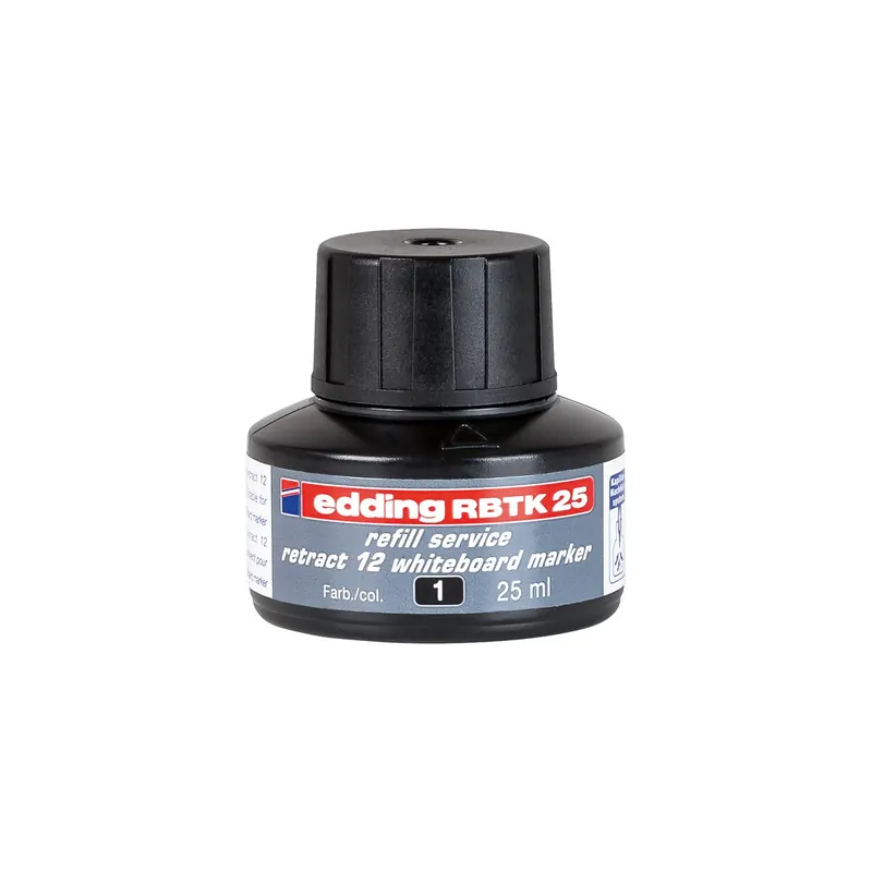 Whiteboardmarker Nachfülltinte edding RBTK25 - schwarz für Mod retract 12 non-permanent 25 ml