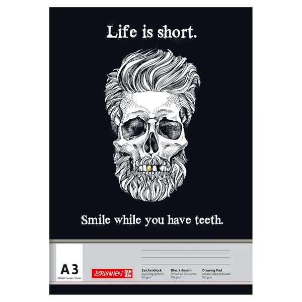 Zeichenblock Brunnen Skull 47913 - A3 297 x 420 mm 20 Blatt 2-seitig perforiert Qualitätspapier 100 g/qm²