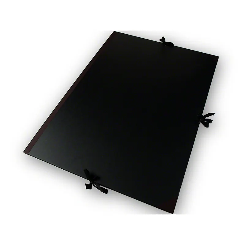 Zeichnungsmappe mit Verschlussbändern, 1.230g/qm, 52x72cm, schwarz