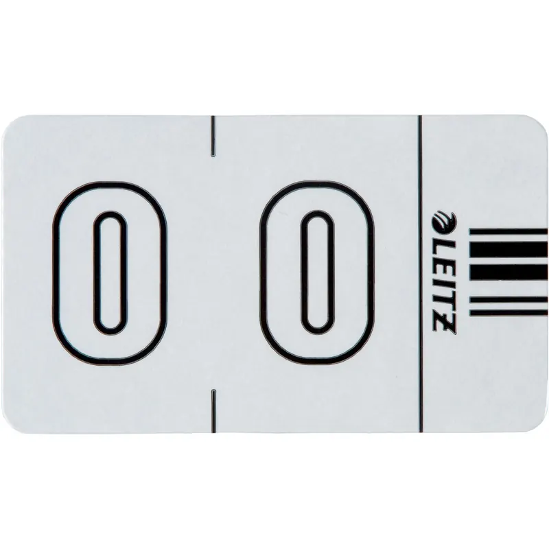 Ziffernsignal Leitz Orgacolor 6600 - 30 x 23 mm weiß Aufdruck 0 selbstklebend Pckg/100