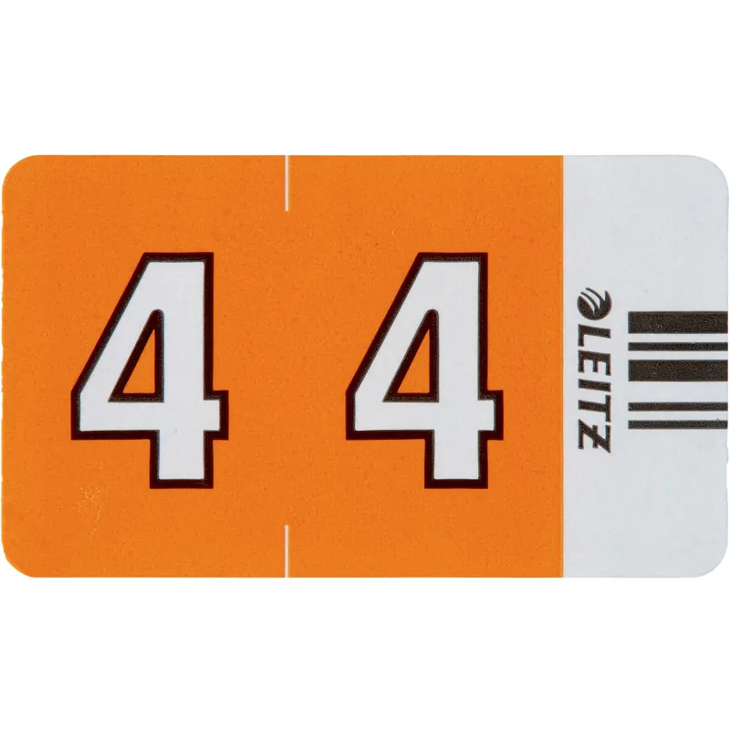 Ziffernsignal Leitz Orgacolor 6604 - 30 x 23 mm orange Aufdruck 4 selbstklebend Pckg/100