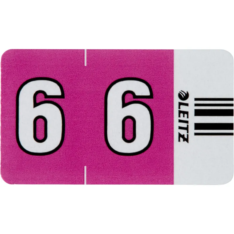 Ziffernsignal Leitz Orgacolor 6606 - 30 x 23 mm violett Aufdruck 6 selbstklebend Pckg/100