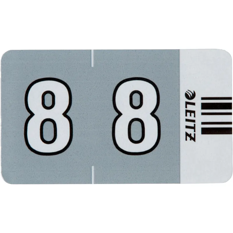 Ziffernsignal Leitz Orgacolor 6608 - 30 x 23 mm grau Aufdruck 8 selbstklebend Pckg/100