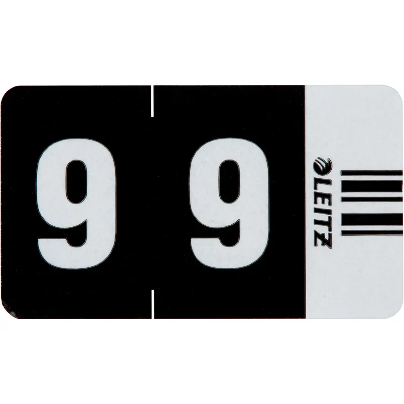 Ziffernsignal Leitz Orgacolor 6609 - 30 x 23 mm schwarz Aufdruck 9 selbstklebend Pckg/100