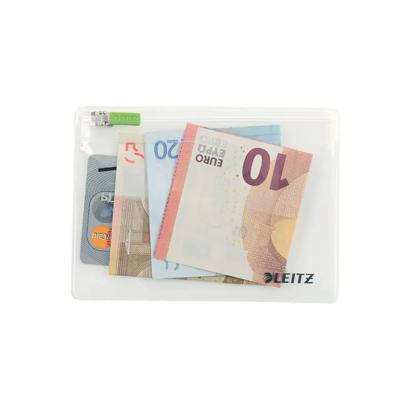 Zipbeutel Leitz Complete 4006 - Größe XS 130 x 95 mm transparent mit Gleitverschluss Soft-PVC Pckg/2