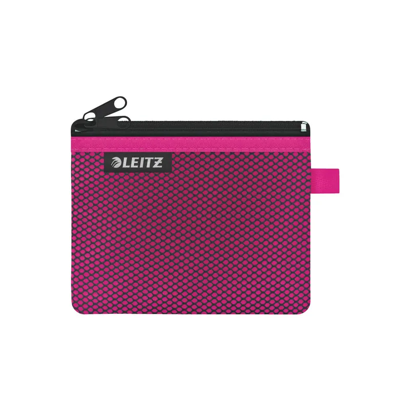 Zipbeutel Leitz WOW 4011 - Größe S 140 x 105 mm pink mit Reißverschluss Nylon