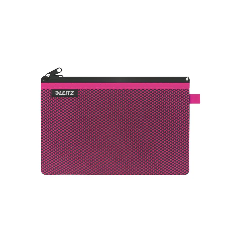 Zipbeutel Leitz WOW 4013 - Größe L 230 x 150 mm pink mit Reißverschluss Nylon