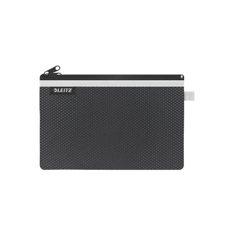 Zipbeutel Leitz WOW 4013 - Größe L 230 x 150 mm schwarz mit Reißverschluss Nylon