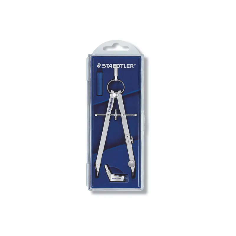 Zirkel Staedtler Mars Comfort 55101 - Ø 265 mm Länge 154 mm silber mit Universaladapter