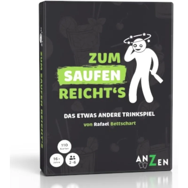 ZUM Saufen REICHTS – Das etwas andere Trinkspiel von Rafael Bettschart | 110 Karten für Erwachsene ab 18 | Partyspiel | Saufspiel | Geschenk für Männer | Männergeschenk | lustige Geschenke