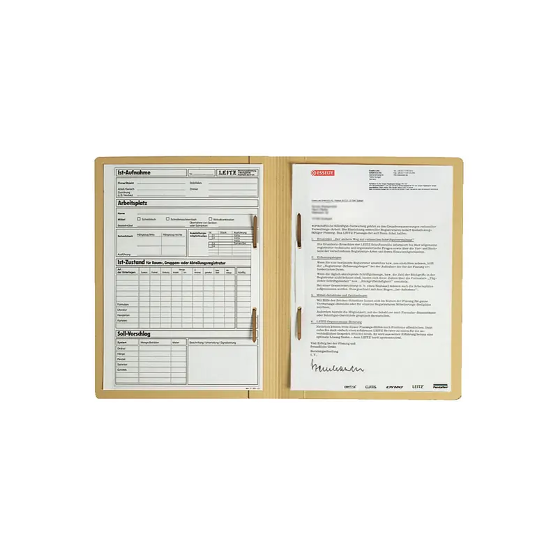 Zweifalzhefter Leitz Standard 3030 - A4 318 x 240 mm chamois Amtsheftung/kaufmännische Heftung Manilakarton 320 g/qm²  Pckg/50