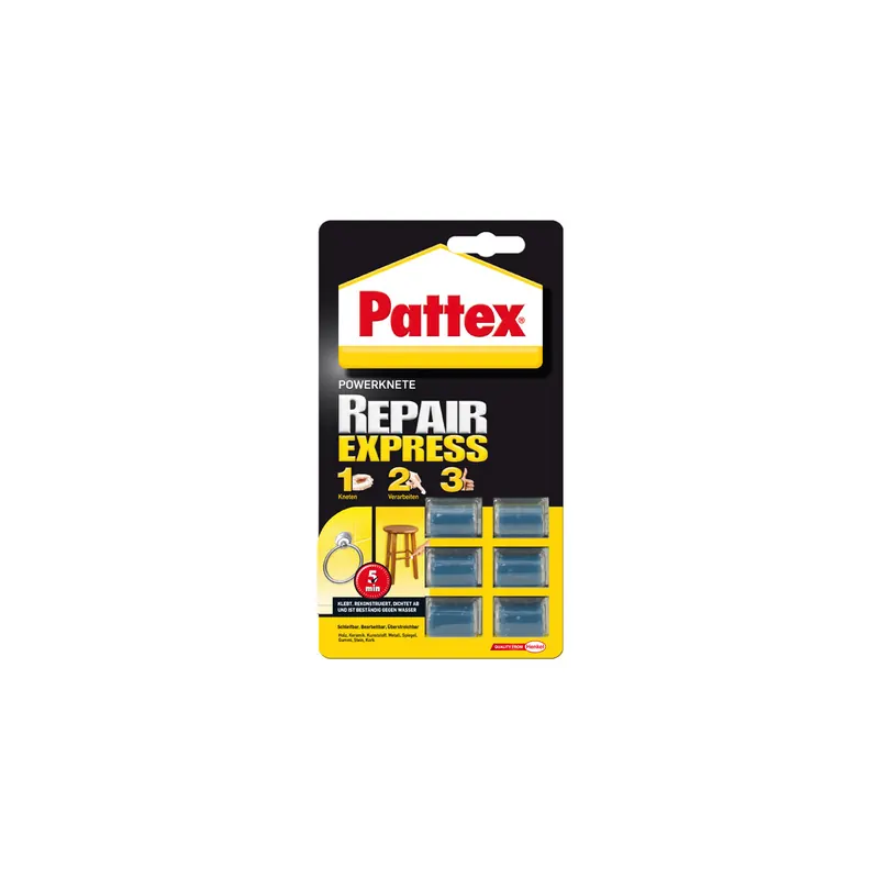 Zweikomponentenkleber Pattex Repair Express 9H PRX15 - Power-Knete universell einsetzbar 6 x 5 g