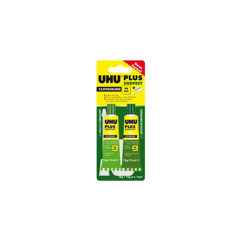 Zweikomponentenkleber UHU plus endfest 45670 - Tube Binder / Härter universell einsetzbar 33 g